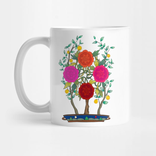 Minhwa: Peony and Citron Tree B Type by koreanfolkpaint